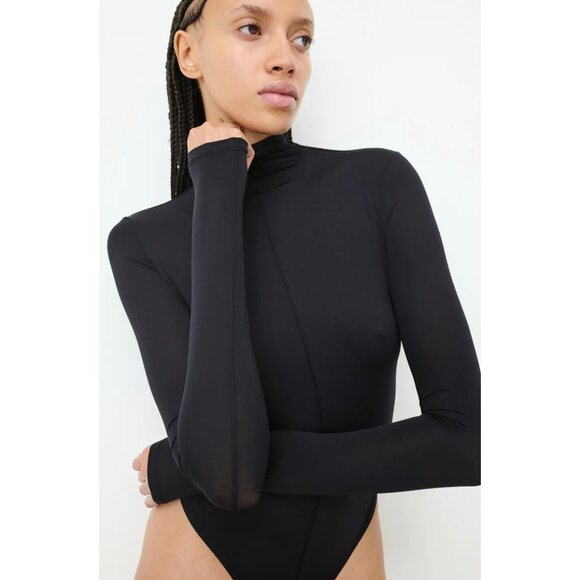 WARDROBE.NYC x Rosie Huntington-Whiteley RHW Long Sleeve Bodysuit Black XSmall - Picture 14 of 16